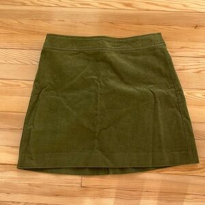 J. Crew green corduroy skirt